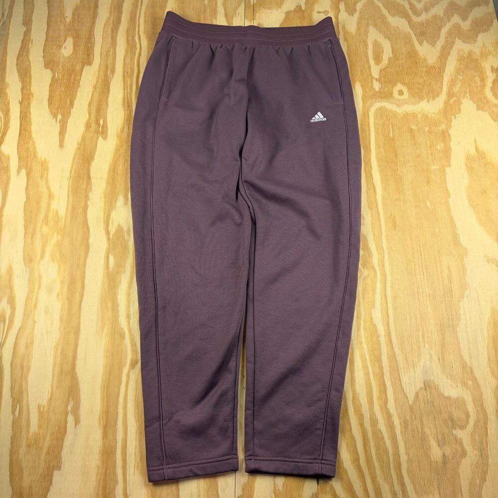 Adidas Women's Relaxed Fit Tapered Leg Fleece Pants – Purple – Women’s L